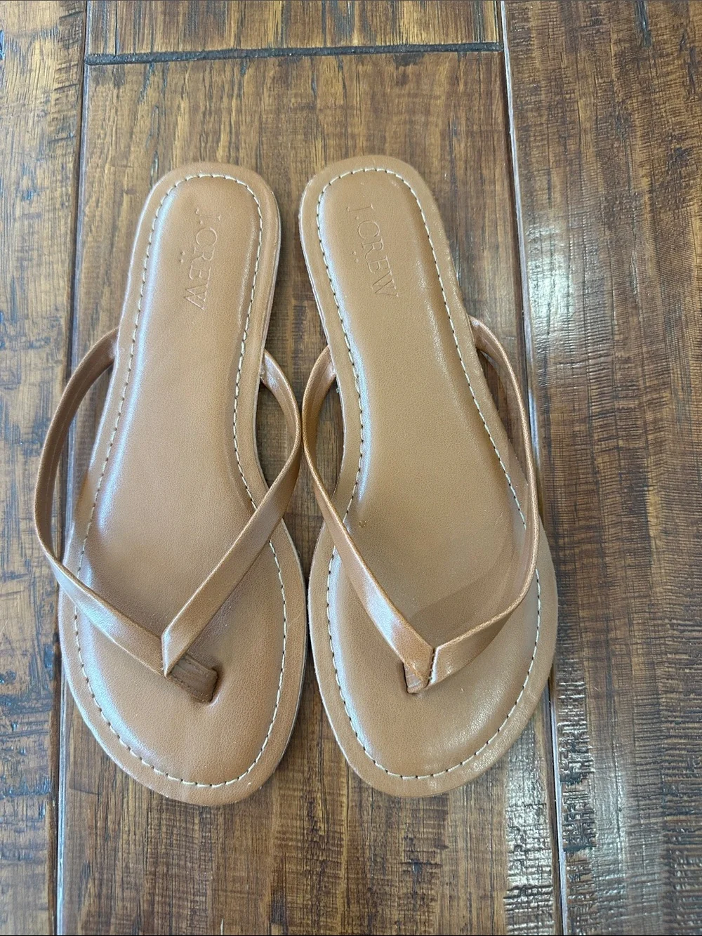 Lot of 2 J. Crew Women's Easy Summer Flip Flop Sandals in Black and Tan